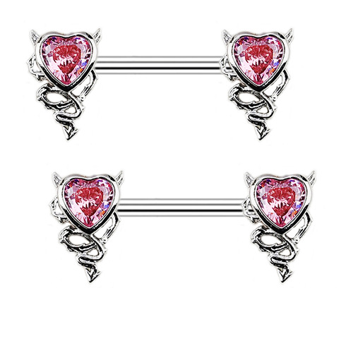Gaibei European and American cross-border heart-shaped navel ring, navel nail, devil nose nail, lip nail, breast ring, earring, stainless steel jewelry