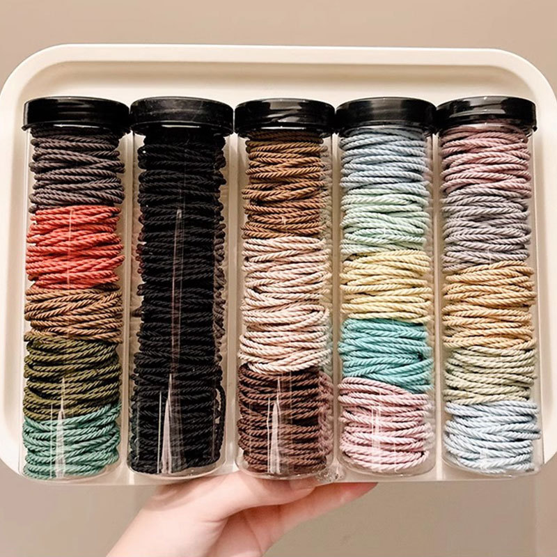 Simple, alta elasticidad, banda de goma duradera, anillo de cabello, cuerda de cabello baja, cuerda de cabello no lesionada, cubierta de cuero, tocado para mujeres