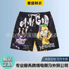 沙滩裤2025速干裤子男士短裤游泳裤海边泡温泉度假休闲潮流印花