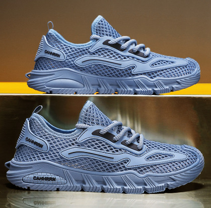 2025 verano nuevo estilo red grande zapatos deportivos huecos zapatos casuales para hombres zapatos de vadeo de río de todo fósforo zapatos de malla al aire libre