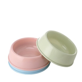 Cute medium candy color single Bowl PET plastic bowl Teddy VIP small dog cat bowl spot wholesale LOGO