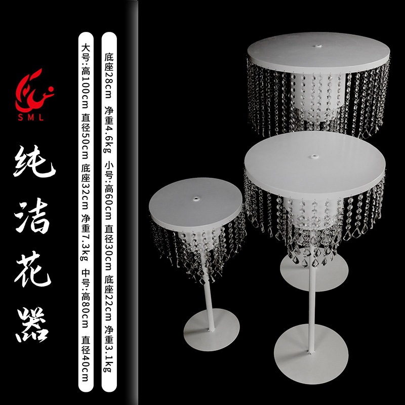 Nueva mesa de bodas, flor, candelabro, mesa de cristal de metal, estante de flores, banquete de bodas, decoración de mesa principal, accesorios, Mei Chen