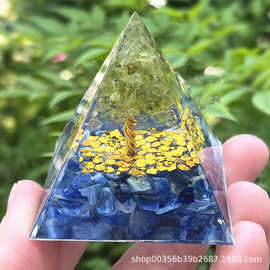 跨境水晶树金字塔水晶碎石水晶滴胶树脂家居桌面摆件水晶摆件饰品
