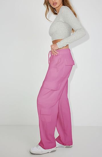 Women's Clothing New Multi Pocket Y2K Overalls Casual Loose Sports Fitness Wide Leg Pants_voghion.com