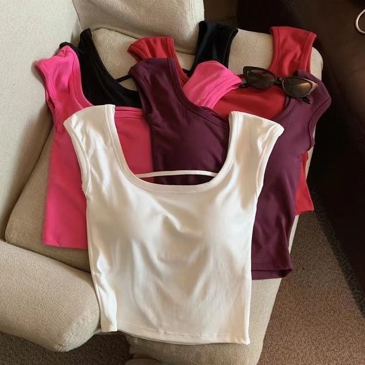 Pure sweet hot girl sexy backless short top women's short sleeve summer small flying sleeve red T-shirt design sense niche