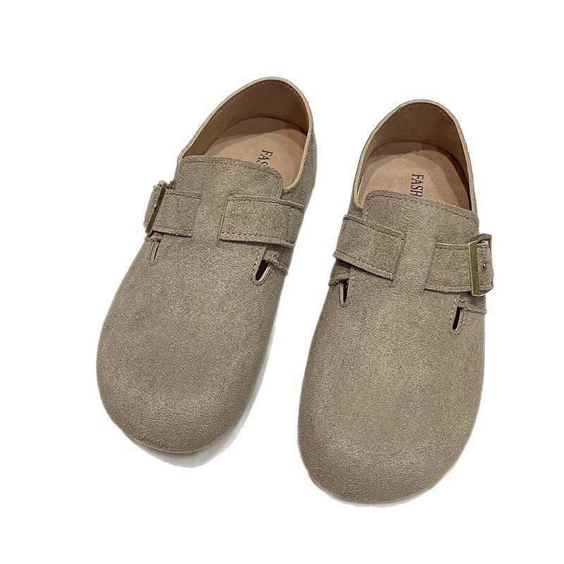 Giày lười nữ mũi tròn đế bằng độn đế, kiểu retro dễ phối đồ — B11 Giày huấn luyện Đức - Màu hạt dẻ [Hộp], B11 Giày tập Đức - Màu nâu nhạt [Hộp]