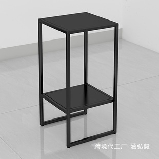 Cross-Border Nordic Wrought Iron Storage Rack Metal Shelf Double-Layer Fish Tank Rack Bracket Light Luxury Floor-Standing Flower Rack Square Iron Rack