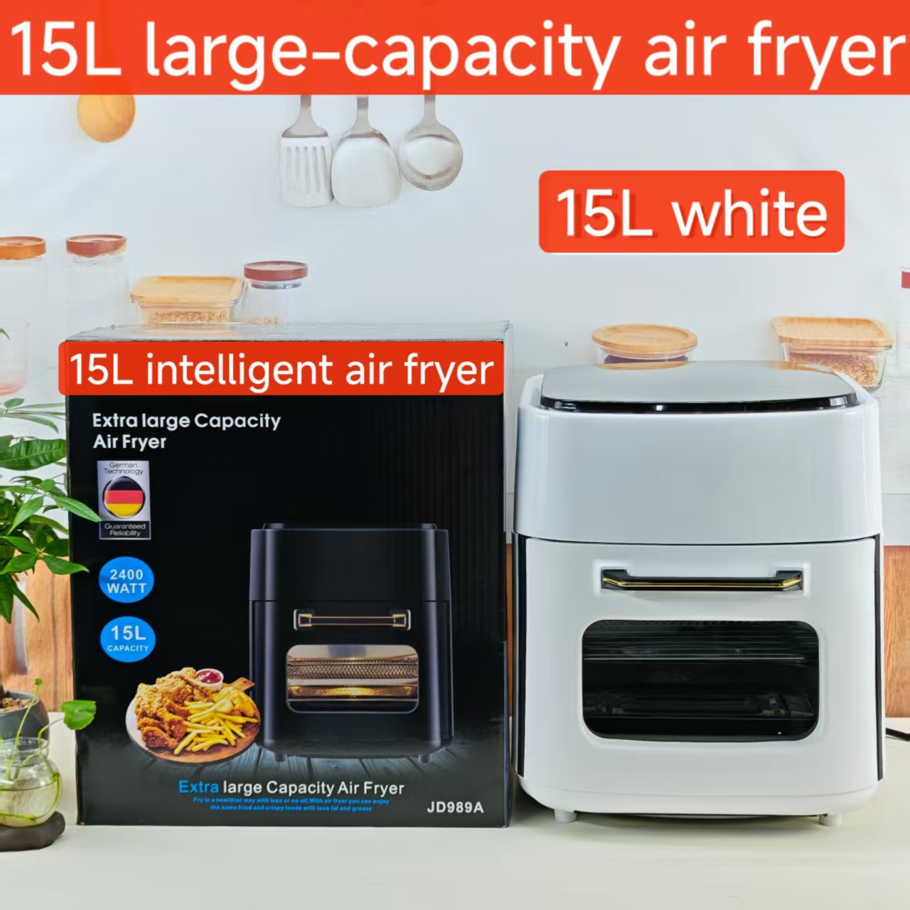 15Lair Fryer Multifunctional Cross-Border Smart Touch Screen Oven Large Capacity Air Fryer Electric Fryer French Fries Machine