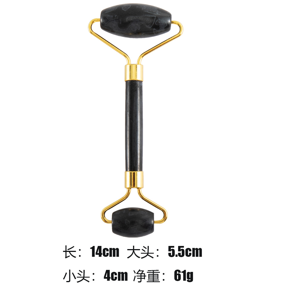 Juego de tres piezas de rodillo de jade natural y tabla de gua sha, dispositivo de belleza para masaje facial, lámina de gua sha facial, fabricante de rodillos de jade