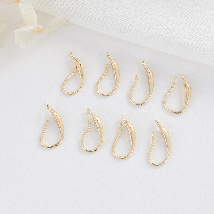 Zongxing New Products Cold Ins Elegance Ear Hook Female European and American Fashion Color Preserving Gold Fish Hook Shape Ear Hook DIY Ear Accessory 