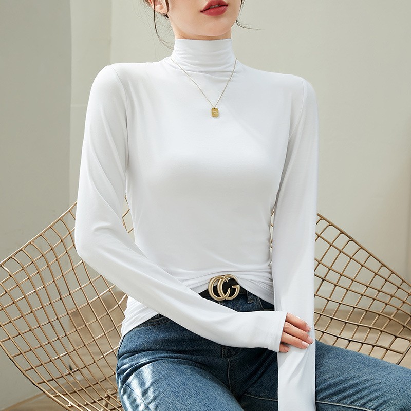 화이트 하프 터틀넥(싱글팩)