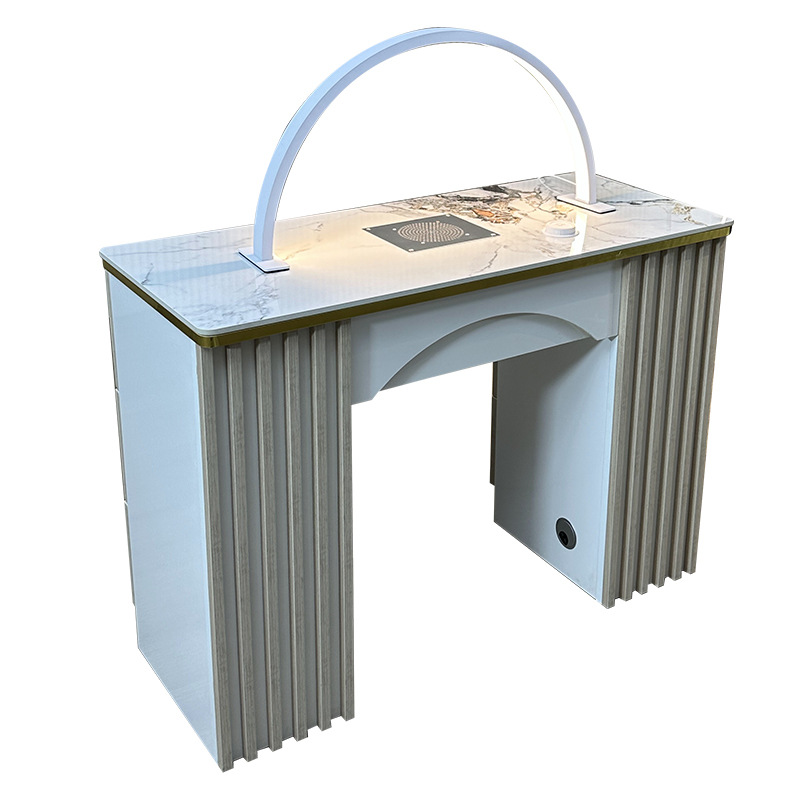 Mesa y silla de manicuría de lujo ligera con aspiradora de carga USB mesa de manicuría de mesa de manicuría de doble persona