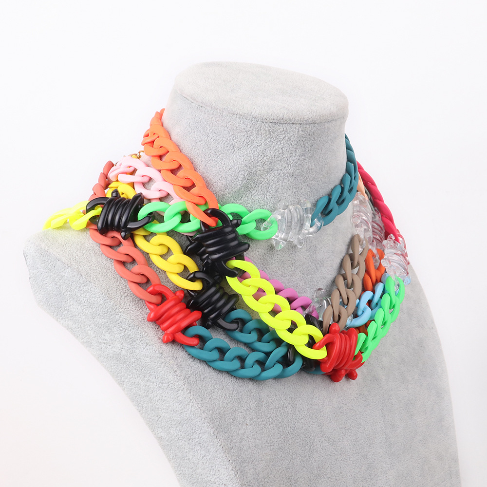 1 Piece Fashion Colorful Arylic Patchwork Unisex Choker