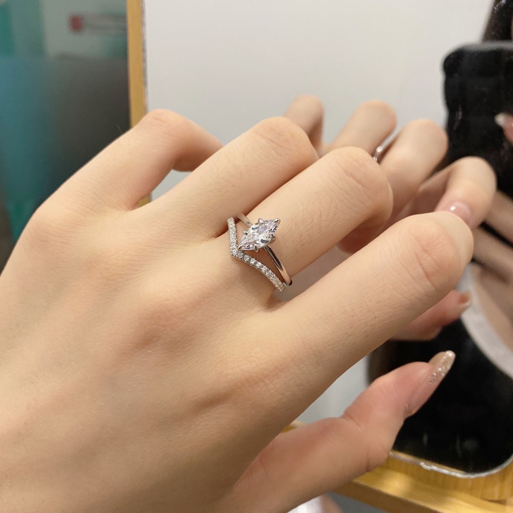 6g Weight Zircon Inlay Material Rings Classification 5, 9, Adjustable Ring Size 1 Piece Quantity Holiday, Daily Occasion 925 Sterling Silver Material Geometric Pattern Women's Gender Plating, Inlay Design Basic, Modern Style, Classic Style Style 925 Sterling Silver Zircon Geometric Rings 44