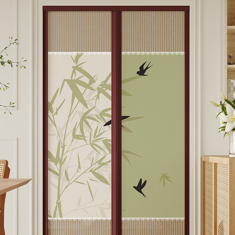 New Mosquito-Proof Door Curtain, Summer Mesh Magnetic Self-Adhesive Screen Door Curtain for Home Bedroom, Self-Adhesive No-Drill Partition Curtain