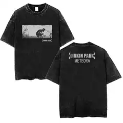 2025 New Foreign Trade Independent Station Loose and Comfortable Washed Black T-Shirt Retro Art Casual Short Sleeves