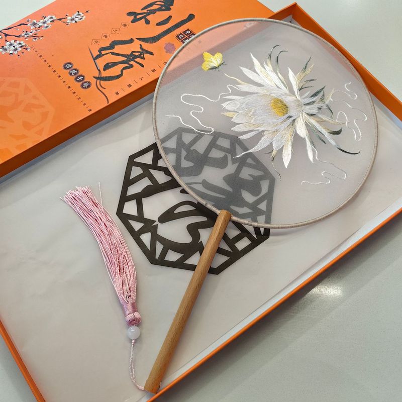 両面刺繍団扇古風扇子円扇刺繍扇子両面刺繍団扇蘇刺繍団扇漢服舞踏扇|undefined