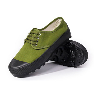 Army Green Liberation shoes rubber sole non-slip wear-resistant thick bottom low top canvas shoes men and women breathable comfortable labor protection training shoes