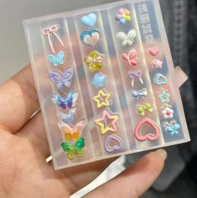 Molde de manicura amor arco en relieve flor ornamentos molde abrasivo alta permeabilidad estereoscópica DIY decoración molde de silicona