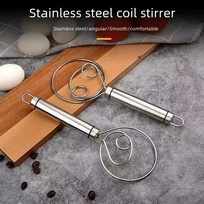 Stainless steel mixer for flour and dough manual dough beater multifunction mixer for home use egg beater