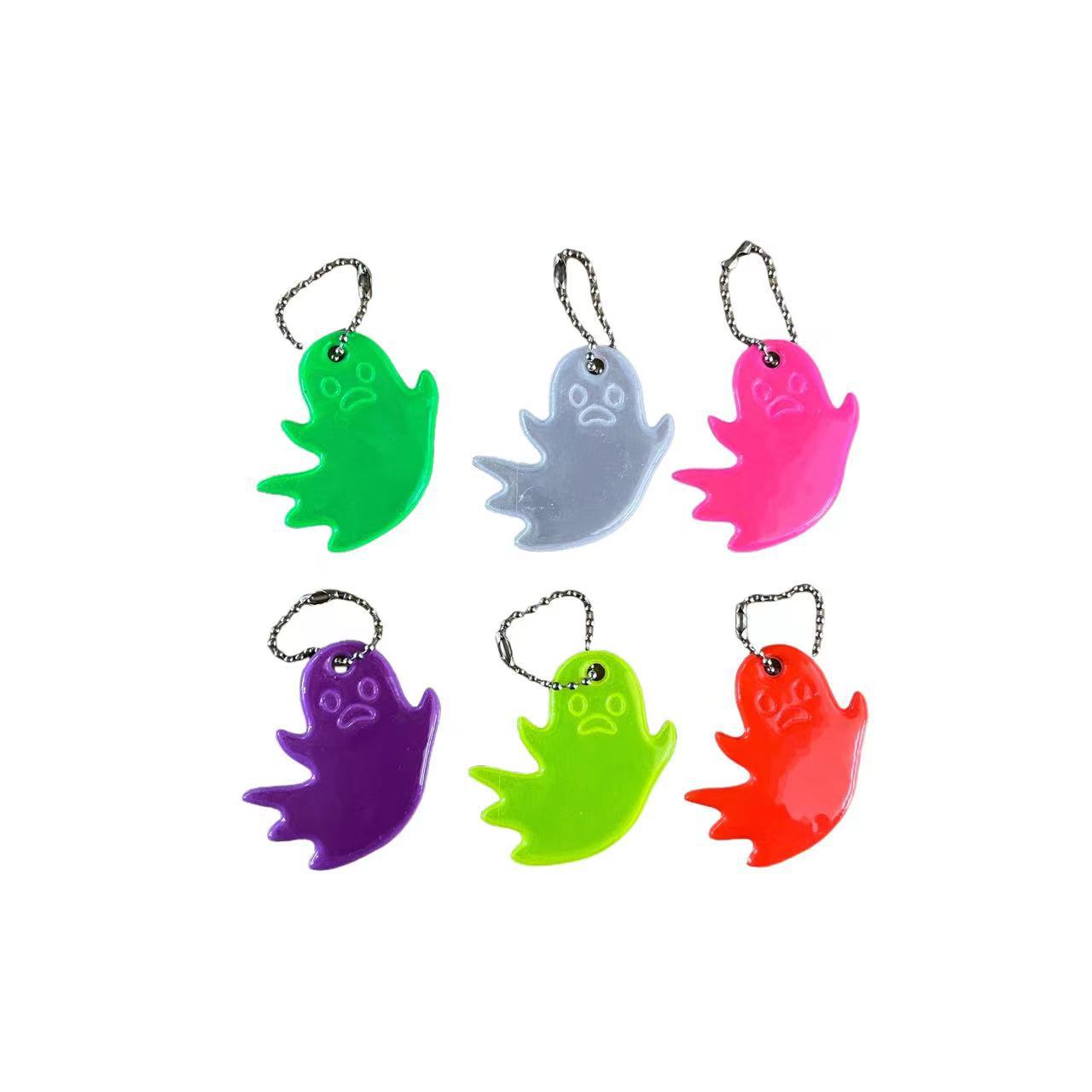 Amazon nuevo colgante transfronterizo pequeño fantasma estilo extraño lindo viaje nocturno llavero reflectante