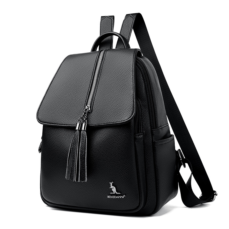 Mom's backpack, new tassel versatile casual women's bag, large capacity, high-quality texture, stylish travel bag_voghion.com