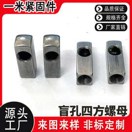 非标定制方型盲孔四方螺母 灯具方形螺母 异形螺帽定做冷镦加工件