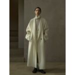 [共线]COLNE冬季新款高品质羊毛青果浴袍领慵懒感双面呢女C5444A