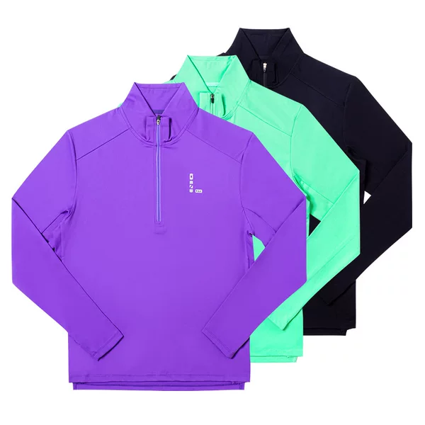 Zero resistance new sports running training fitness quick-drying breathable half zipper stand collar long sleeve T-shirt coat for men and women