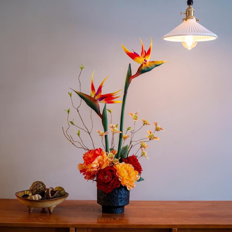 Artificial Strelitzia Plant for Decoration with a High-End Realistic Feel, New Chinese Style Tea Room Entrance Indoor Ornament