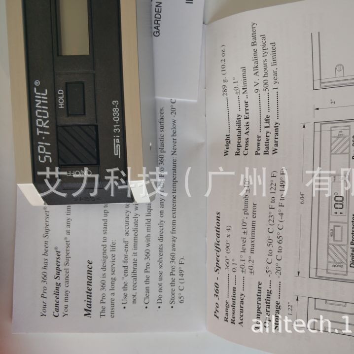 美国SPI TRONIC数显角度尺PRO3600数显水平尺 原装PRO360少量现货