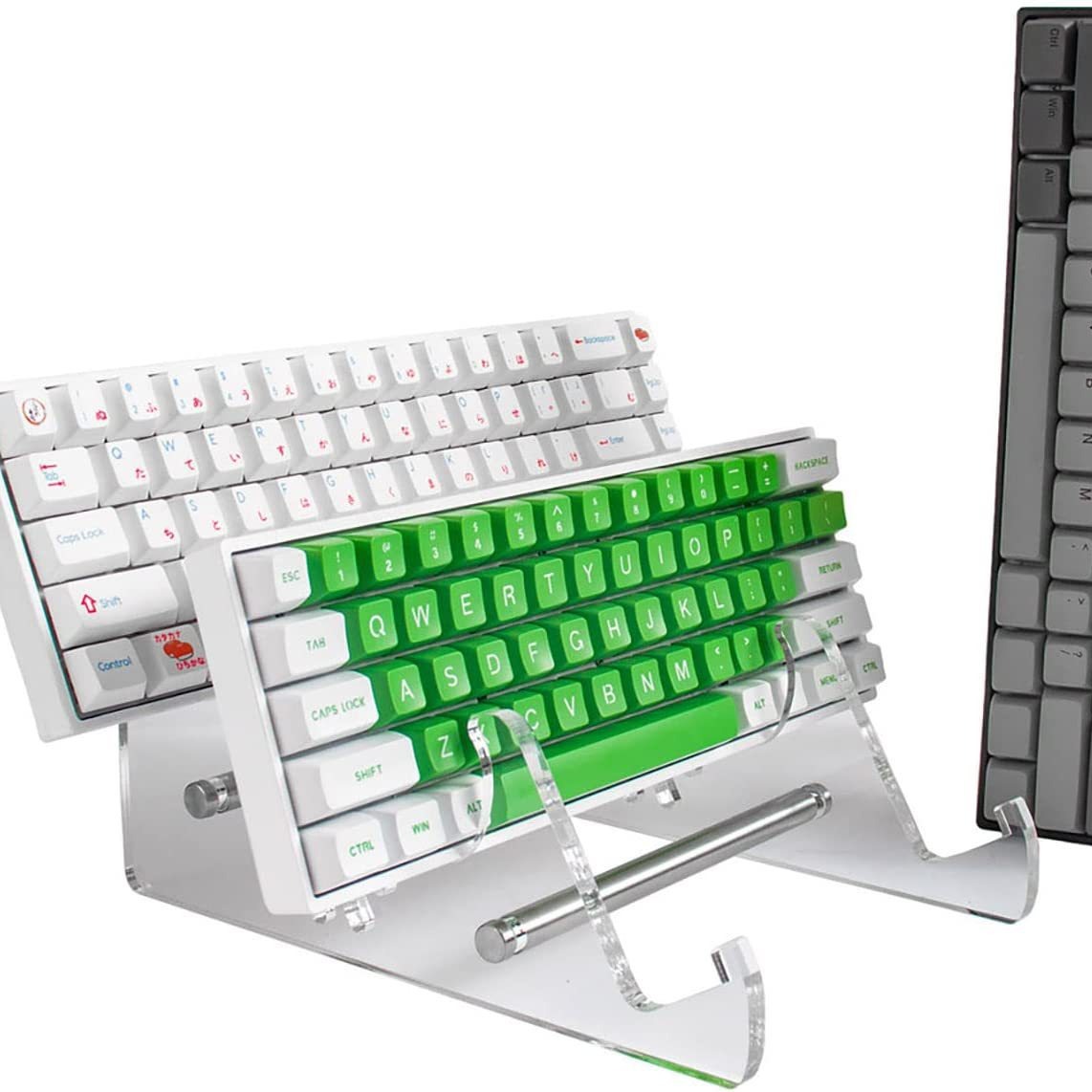 Soporte de teclado de acrílico transparente extraíble bandeja de escritorio transparente aumento de altura soporte de teclado de computadora inclinable