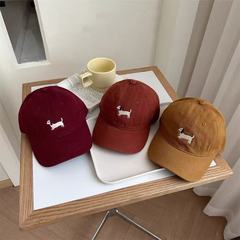 Ins春秋子供日焼け止めアヒルの舌帽子犬刺繍男女子供赤ちゃんシンプルな野球帽ブーム