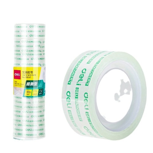 Deli Stationery 30015 high permeability and easy to tear transparent stationery tape 12mm small tape for students 12 rolls/tube tape