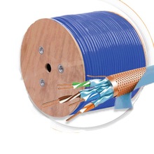 厂家供应超7类网线无氧铜七类双屏蔽网线cat7过6A万兆网线305米