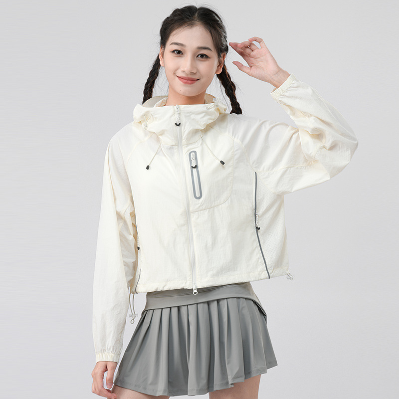Sun Protection Clothing Women's Small Summer New Anti-UV Sun Protection Clothing Short Women's Ice Silk Lightweight Breathable Jacket
