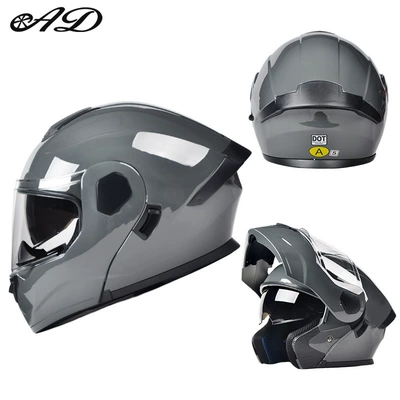 Motosiklet kaskı (dəbilqə) — Certified Motorcycle Helmet for Men, Full-Face - dot3c-grey-hd-mirror-m-size-55-56cm
