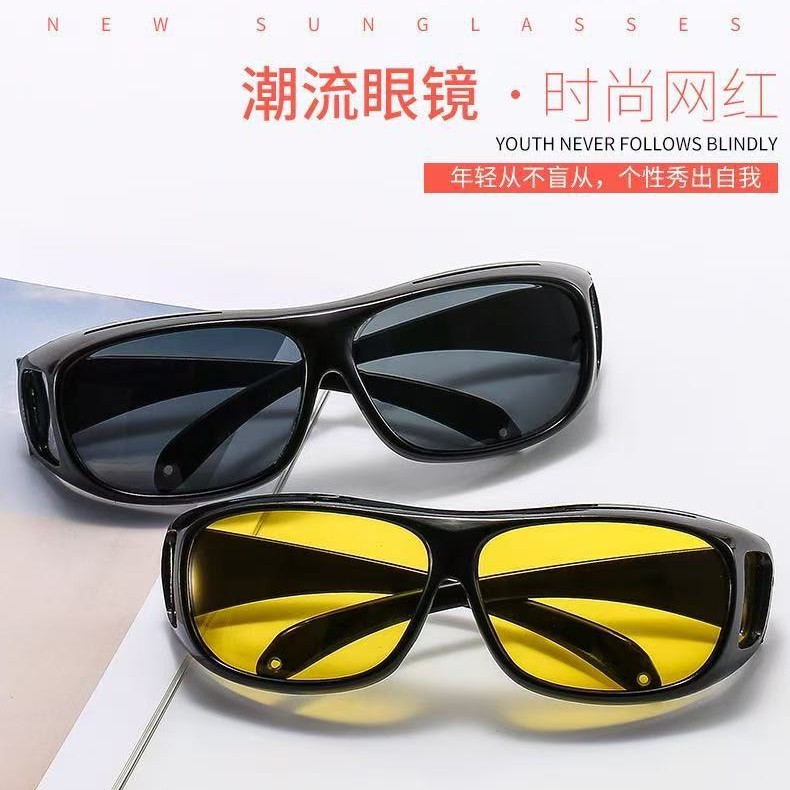 Outdoor Cross-Border Cycling Glasses, Unisex Anti-Glare Sunglasses, Multi-Functional for Driving, Windproof, Sandproof, Dustproof, and Explosion-Proof