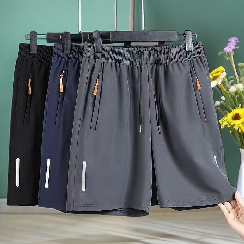 New Summer Men's Shorts Thin Ice Silk Quick-Drying Shorts Men's Sports Shorts Loose Breathable Beach Pants