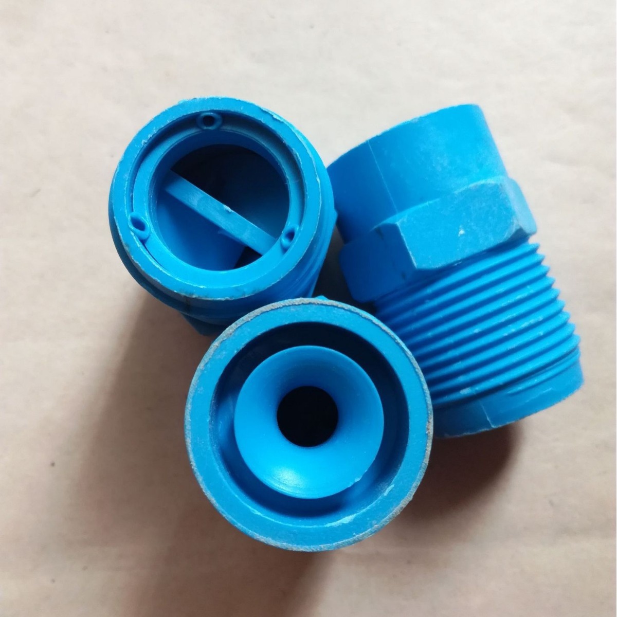 常德市4分白色蓝色锥形雾化脱硫PP喷嘴 6分1寸电厂用除雾器喷嘴