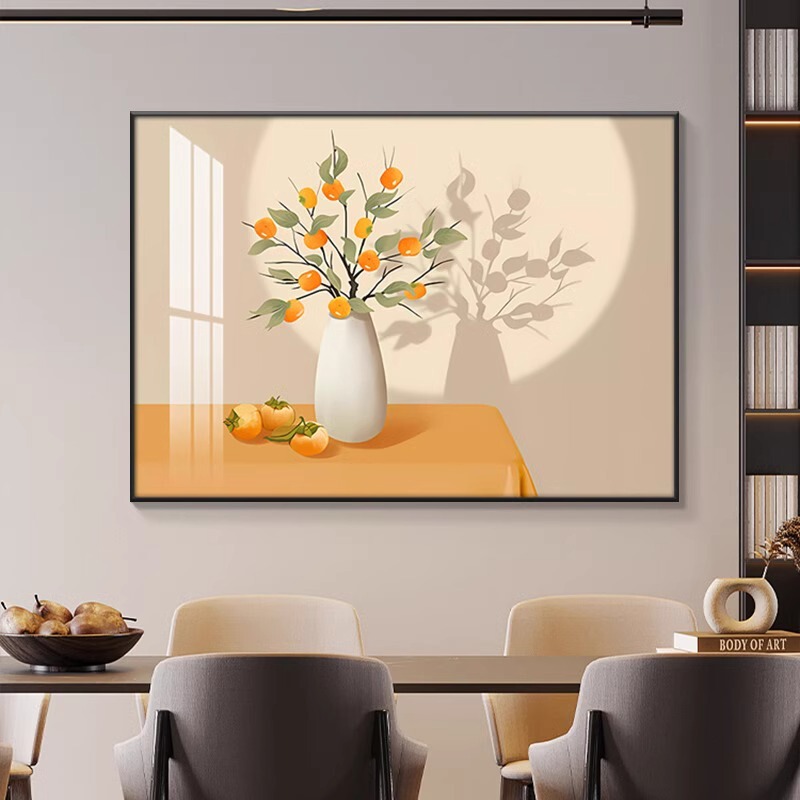 柿柿如意レストラン装飾絵画、意味のある良いダイニングルームの壁掛け絵画、ハイエンドのシングルリビングルーム絵画、新しい中国風の壁画|undefined
