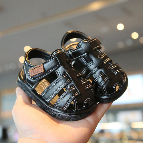 Baby Soft Sole Anti-Slip Summer Cap Toe Boys Infants Toddler Shoes with Magic Tape Casual Calling Shoes Wholesale Price