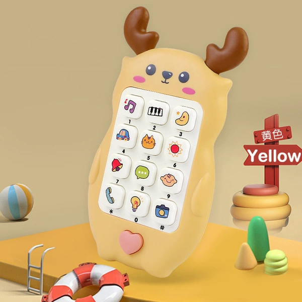 Cartoon yellow mobile phone, English