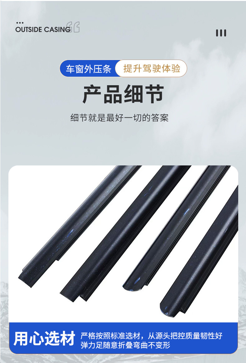 Suitable for Nissan Liwei car window outer molding manufacturers wholesale car door and window decorative strips sealed rain-proof water-cutting strips