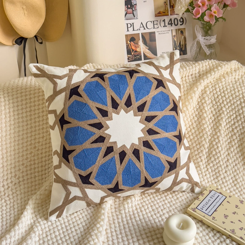 Towel, cloth for bed, tape, sofa, pillow, flowered, with embroidery