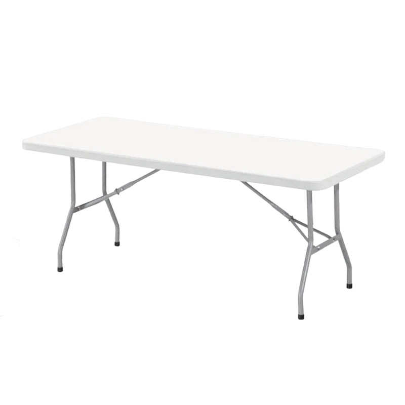 Mesa de comedor doméstica simple, mesa de estandarte al aire libre, mesa de comedor rectangular portátil, mesa plegable de estandarte pequeño