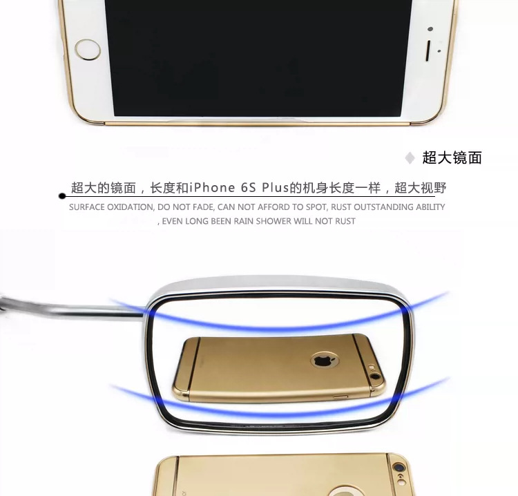 Rearview Mirror for Electric Scooter, Motorcycle Modification, Electroplated 10mm Wide-Angle Reflector for Tricycle
