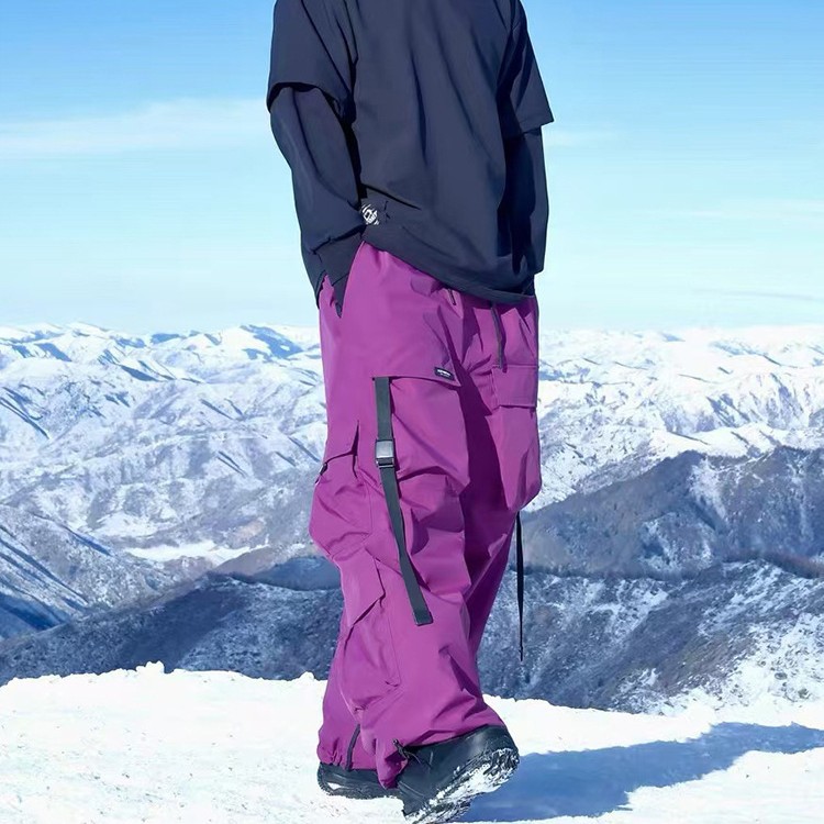 雪乡紫罗兰2026新款滑雪裤男单板防水加厚保暖美式重工雪裤男女