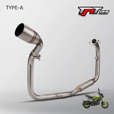 Motorcycle exhaust pipe small Tyrannosaurus TNT125 modified front section exhaust stainless steel front section 16-22 years (Exhaust pipe) - stainless-steel-front-section