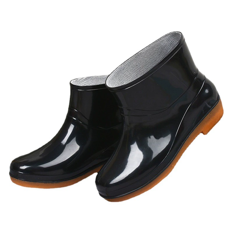 Трансграничные сапоги дождя женский низкий ствол противоскользящая модная кухня дамы дождевые туфли короткие ножки модные водяные туфли